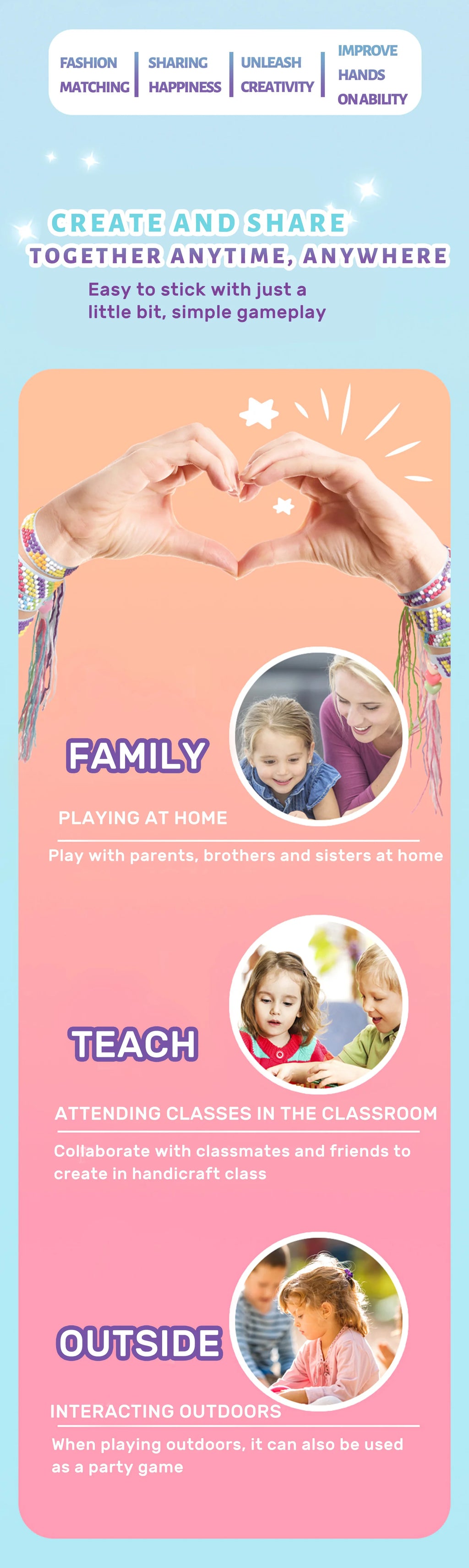 Children's Diy Puzzle Creative Handmade Diamond Woven Bracelet For Girls To Dress Up As Family Decorations, Toy Gift Box