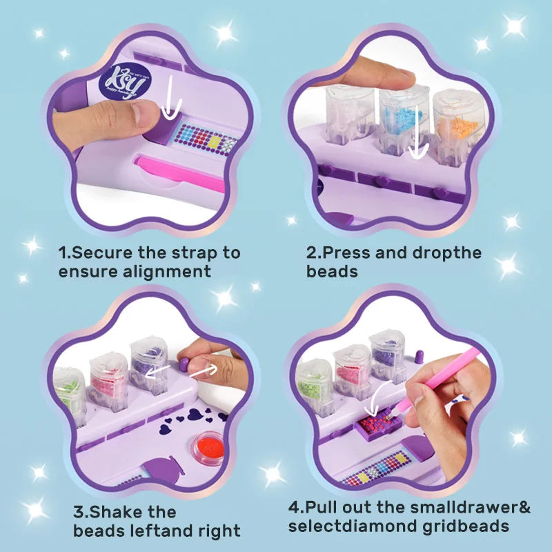 Children's Diy Puzzle Creative Handmade Diamond Woven Bracelet For Girls To Dress Up As Family Decorations, Toy Gift Box