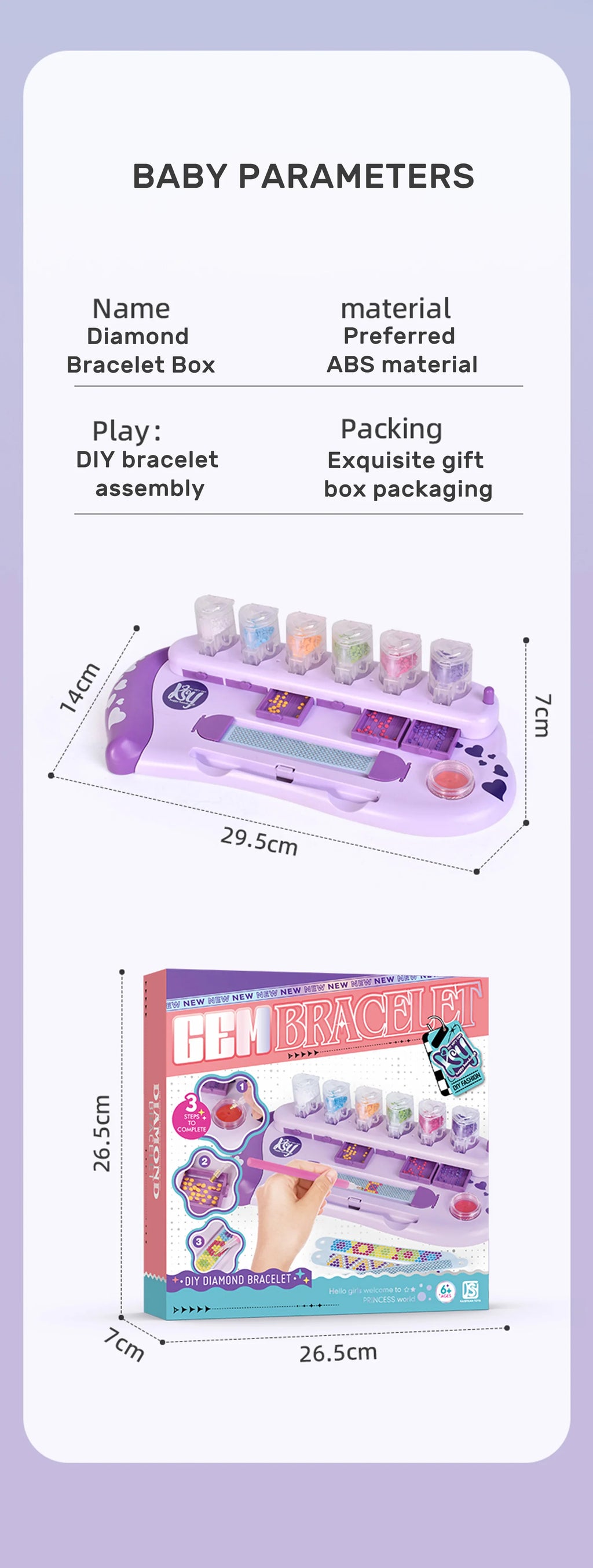 Children's Diy Puzzle Creative Handmade Diamond Woven Bracelet For Girls To Dress Up As Family Decorations, Toy Gift Box