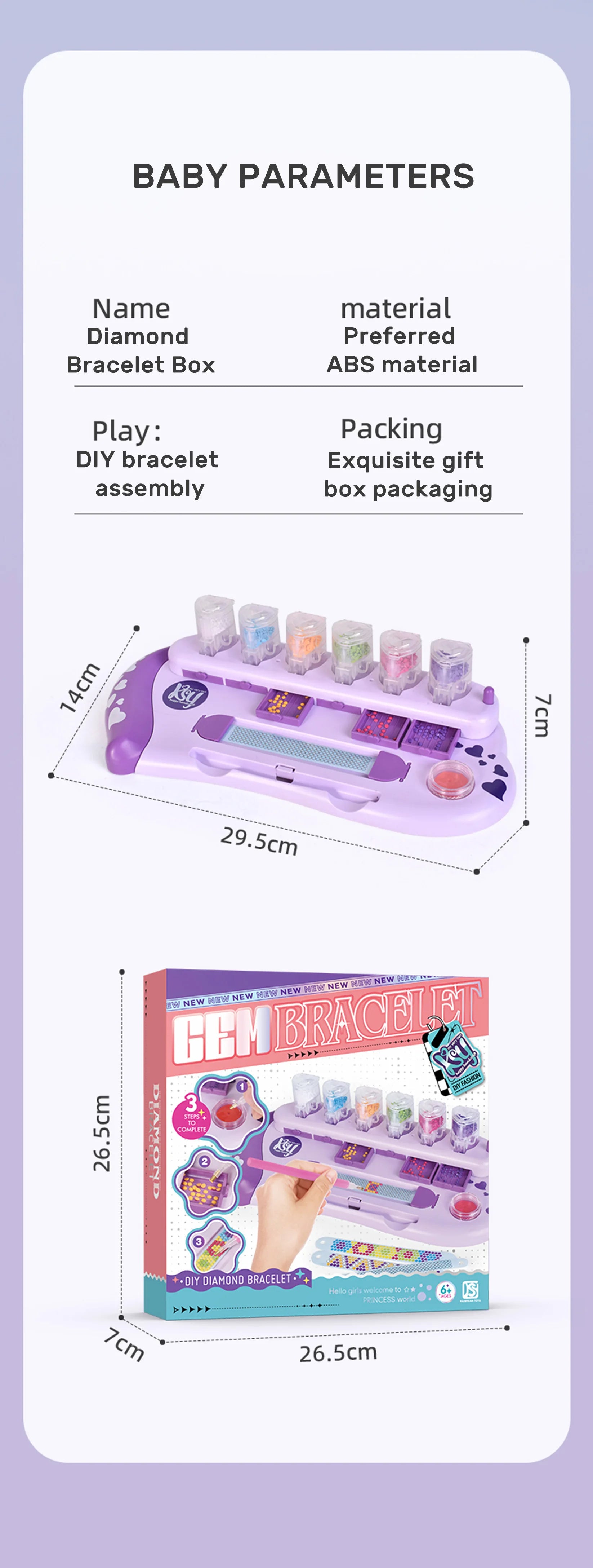 Children's Diy Puzzle Creative Handmade Diamond Woven Bracelet For Girls To Dress Up As Family Decorations, Toy Gift Box