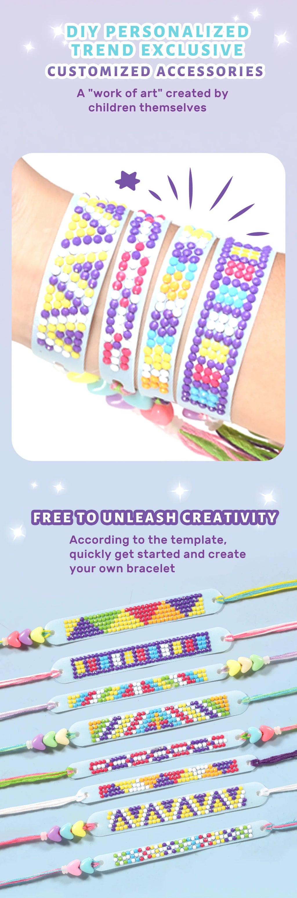 Children's Diy Puzzle Creative Handmade Diamond Woven Bracelet For Girls To Dress Up As Family Decorations, Toy Gift Box