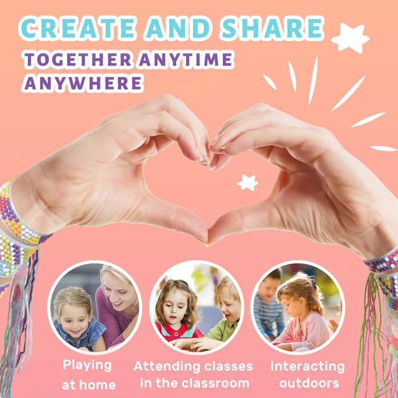 Children's Diy Puzzle Creative Handmade Diamond Woven Bracelet For Girls To Dress Up As Family Decorations, Toy Gift Box