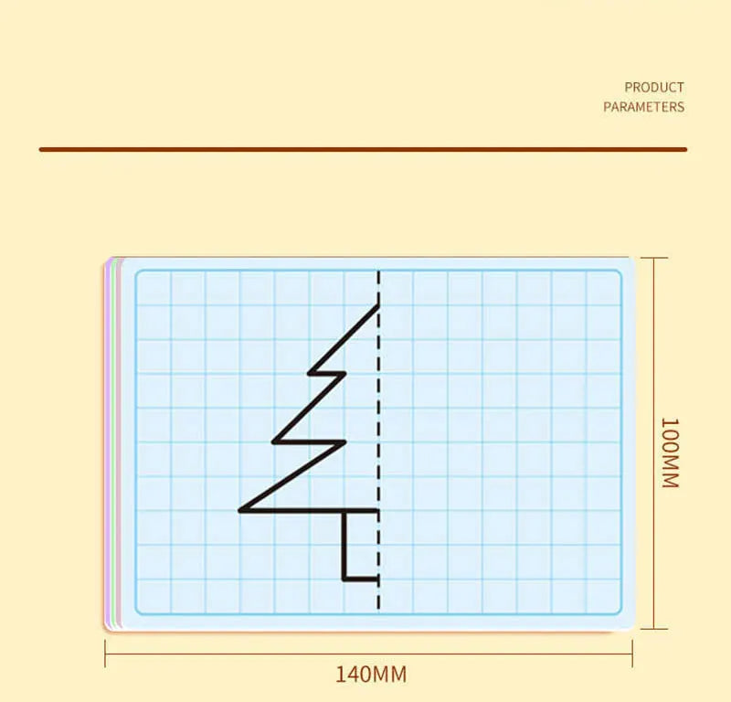 30 page children's grid symmetrical drawing toy focuses on fine motor skills writing and 4-color brush control training drawing