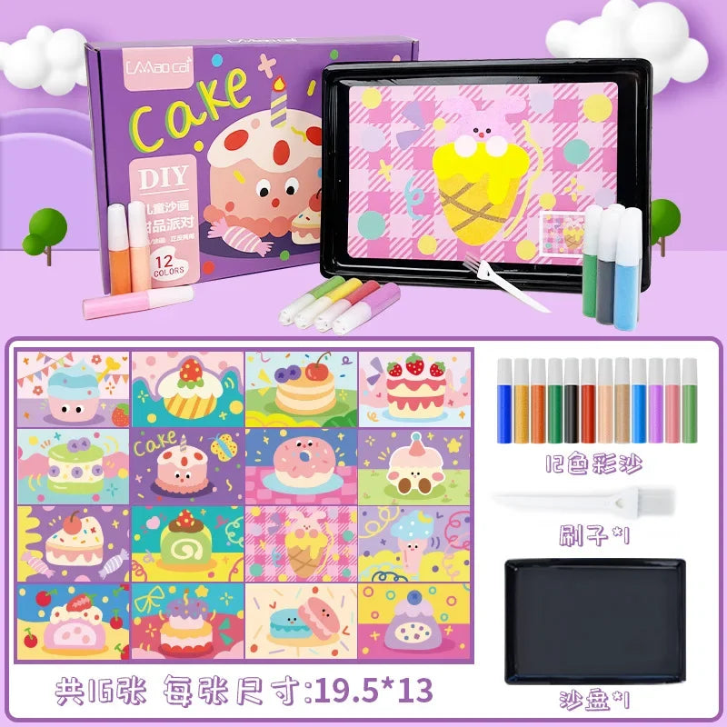 DIY Sand Drawing Kids Handicrafts Sand Art Pictures Drawing Set Toys Children Coloring Sand Painting Crafts Kids Educational Toy