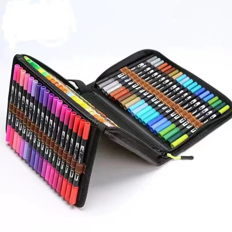 12/24/60/72/100/120 Colors Watercolor Art Markers Brush Pen Dual Tip Fineliner Drawing for Calligraphy Painting Set Art Supplies